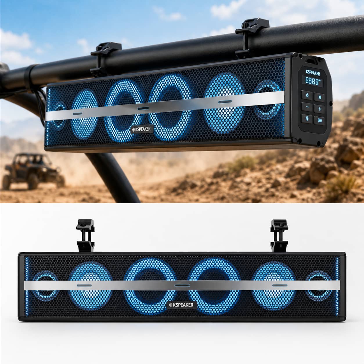 TrailBeat™ K100 Waterproof RGB UTV Soundbar